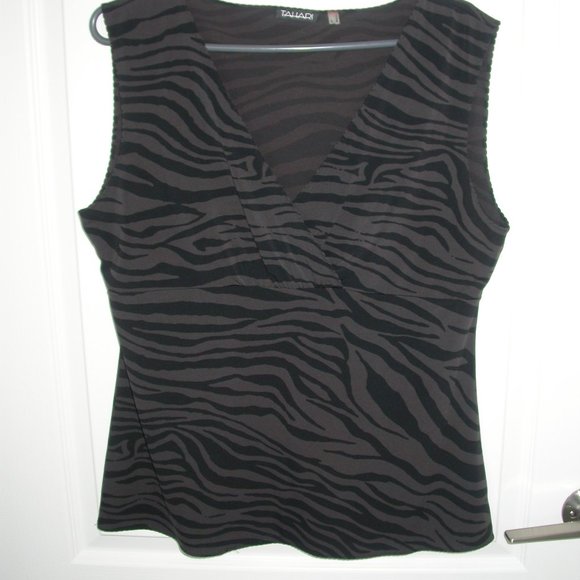 Black/Brown Animal Print Top - Picture 1 of 6